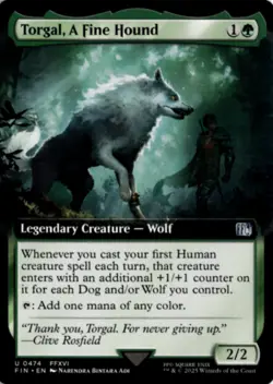 MTG FIN *Non-Foil Torgal, A Fine Hound (Extended Art) 474 U NM FINAL FANTASY - Image 1
