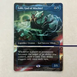 FOIL Loki, God of Mischief (Borderless) Marvel Super Heroes Foil MTG - Image 1