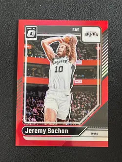Jeremy Sochan 2024-25 Panini Donruss Optic Red Prizm /99 #196 - Image 1