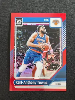Karl-Anthony Towns 2024-25 Panini Donruss Optic Red Prizm /99 #158 - Image 1