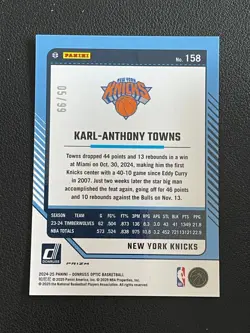 Karl-Anthony Towns 2024-25 Panini Donruss Optic Red Prizm /99 #158 - Image 2