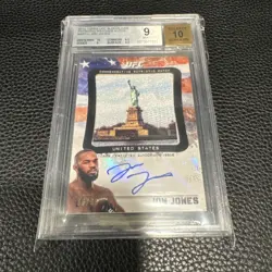2012 Topps UFC Bloodlines Jon Jones Patriotic Patch Auto /99 Rare - Image 1