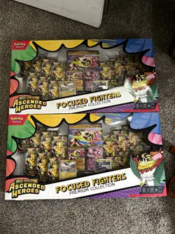 Pokemon TCG Ascended Heroes Focused Fighters Premium Collection 2 Box Lot - Image 1