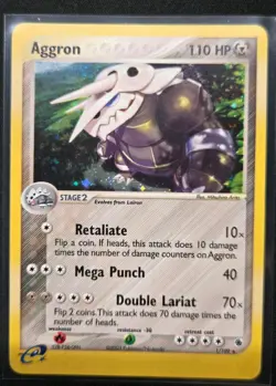Aggron 1/109 Ex Ruby & Sapphire Holo 🌀 Swirl 🌀 Rare Pokemon TCG - Image 1