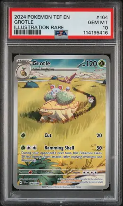 2024 POKEMON TEF EN-TEMPORAL FORCES ILLUSTRATION RARE #164 GROTLE PSA 10 - Image 1