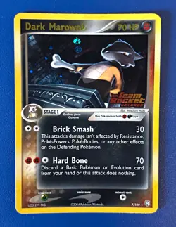 Pokemon TCG Dark Marowak 7/109 Team Rocket Returns Reverse Holo English 2004 - Image 1