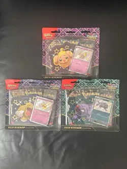 Pokemon TCG Paldean Fates Tech Sticker Collection SV4.5 SET OF 3 NEW SEALED - Image 1