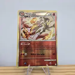 Pokemon Ninetales TCG HeartGold SoulSilver 7/123 Rare Reverse Holo LP + NM - - Image 1