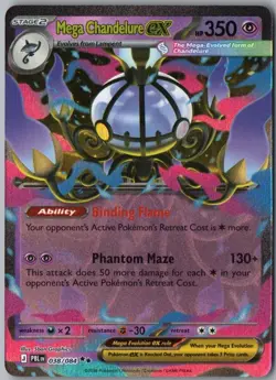 MEGA CHANDELURE EX 038/084 DOUBLE RARE PITCH BLACK POKEMON HOLO - Image 1