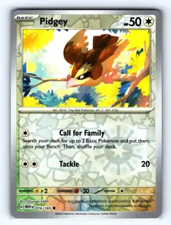 Pidgey 016/165 Common 151 Pokemon Reverse Holo Near Mint - Image 1