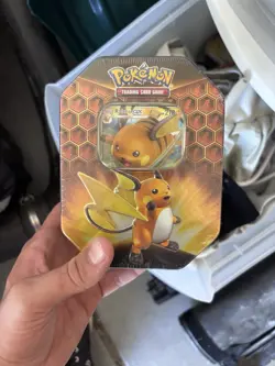 Pokemon Tin Raichu GX Sealed Pokemon Hidden Fates (Factory Sealed) 820650804816 - Image 1