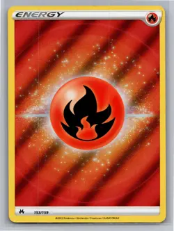Fire Energy 153/159 Ultra Rare Crown Zenith Pokemon Holo Near Mint - Image 1