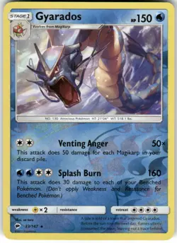 Gyarados 33/147 Rare Burning Shadows Pokemon Reverse Holo Lightly Played - Image 1