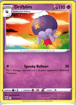 Drifblim 064/189 Uncommon Astral Radiance Pokemon Near Mint - Image 1