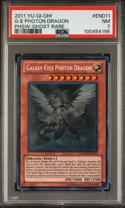 2011 YUGIOH PHSW-EN011 GALAXY-EYES PHOTON DRAGON GHOST RARE PSA 7 NM #100454195 - Image 1