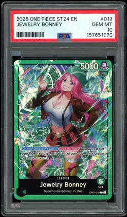 JEWELRY BONNEY 2025 ONE PIECE STARTER DECK ST24 #019 PSA 10 - Image 1
