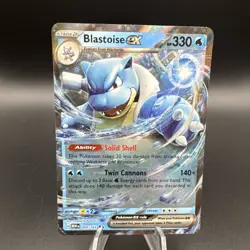 Pokemon TCG Blastoise EX Scarlet & Violet Holo Double Rare Card 009/165 - Image 1