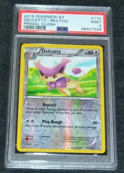Reverse Holo Foil Delcatty 114/160 XY Primal Clash Set Pokemon Cards PSA 9 MINT - Image 1
