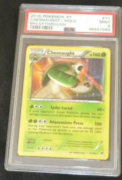 Holo Foil Chesnaught # 11/162 XY Breakthrough Set Pokemon Cards PSA 9 MINT - Image 1