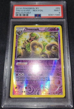 Reverse Holo Foil Trevenant # 65/122 XY: Breakpoint Set Pokemon Cards PSA 9 MINT - Image 1