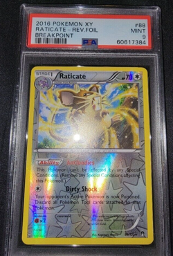 Reverse Holo Foil Raticate # 88/122 XY: Breakpoint Set Pokemon Cards PSA 9 MINT - Image 1