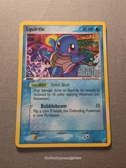 Pokemon Squirtle 64/100 Reverse Holo EX Crystal Guardians Stamped Free Shipping - Image 1