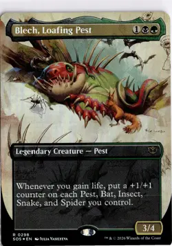 MTG SOS *Foil Blech, Loafing Pest (Borderless) 298 NM R Secrets of Strixhaven 20 - Image 1