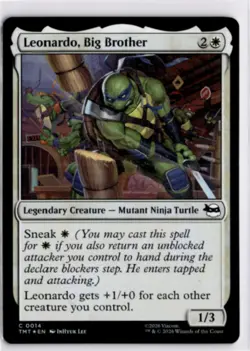 MTG TMT *Foil Leonardo, Big Brother 14 C NM Teenage Mutant Ninja Turtles - Image 1
