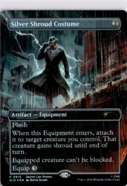 MTG Fallout SLD *Foil Silver Shroud Costume 915 P NM Secret Lair Drop Series - Image 1