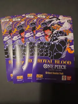 4x One Piece TCG OP-10 Royal Blood Sleeved Booster Pack Sealed Lot Of 4 OP10 - Image 1