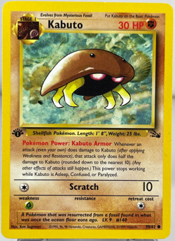Pokemon TCG 1ST EDITION FOSSIL KABUTO Stage 1 Common Base Card #50 - Image 1
