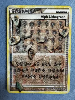 Nintendo Alph Lithograph Unown Trainer Card Pokemon TCG 2010 English - Image 1