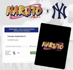 2026 NY Yankees Naruto Night Exclusive TGC Card PRESALE (ships 09/09) - Image 1