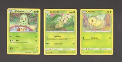 Chikorita Pokemon Card Collection Set of 3 English Cards Cute Grass Vintage - Image 1