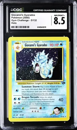 CGC 8.5 NM/MINT Giovanni's Gyarados Gym Challenge 5/132 Holo Pokemon Card psa - Image 1