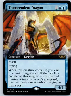 Transcendent Dragon (Extended Art) Commander: Tarkir: Dragonstorm NM MTG - Image 1