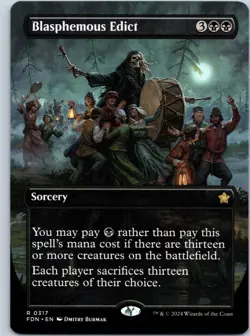 Blasphemous Edict (Borderless) Foundations NM MTG - Image 1