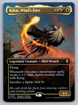 Kykar, Wind's Fury (Borderless) 91 Commander: Bloomburrow MTG Foil NM - Image 1