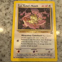 Pokemon TCG Team Rocket's Meowth 18/53 Wotc Promo Regular Vintage Card. - Image 1