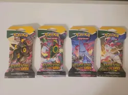 2021 Pokemon SWSH Evolving Skies Sleeved Booster Pack Art Set! *ALL 4 ARTWORKS* - Image 1