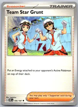 Team Star Grunt 195/197 Uncommon Obsidian Flames Pokemon Near Mint - Image 1