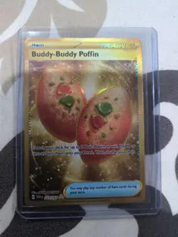 Buddy-Buddy Poffin 223/167 Hyper Rare Gold Pokemon Twilight Masquerade Near Mint - Image 1