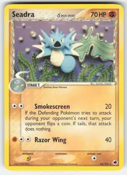 Pokemon TCG EX Dragon Frontiers Delta Species Seadra 22/101 - Image 1