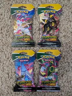 Pokemon Evolving Skies Sleeved Booster Pack Art Set! *ALL 4 ARTWORKS* - Image 1