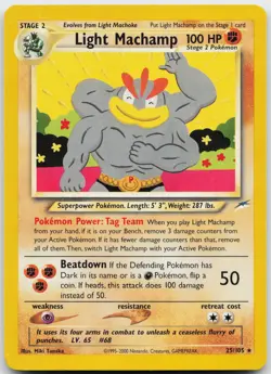 Light Machamp 25/105 Rare Neo Destiny Unlimited Near Mint - Image 1