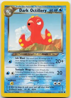 Dark Octillery 62/105 Common Neo Destiny Unlimited Near Mint - Image 1