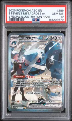 2026 POKEMON ASC EN-ASCENDED HEROES #289 STEVEN'S METAGROSS EX PSA 10 - Image 1