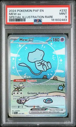 2024 POKEMON PAF EN-PALDEAN FATES SPECIAL ILLUSTRATION RARE #232 MEW EX PSA 9 - Image 1
