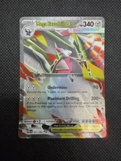 Pokemon TCG Mega Excadrill EX 065/084 Holo Full Art Ultra Rare NM Pitch Black - Image 1