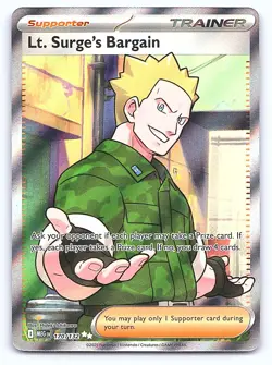 Lt. Surge's Bargain 170/132 Ultra Rare Mega Evolution Pokemon Holo Near Mint - Image 1
